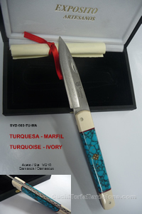 COUTEAUX SVD 503 TURQUOISE  IVOIRE Exposito