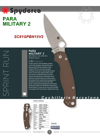 PARA MILITARY 2 CMP15V TACTICAL KNIFE Spyderco